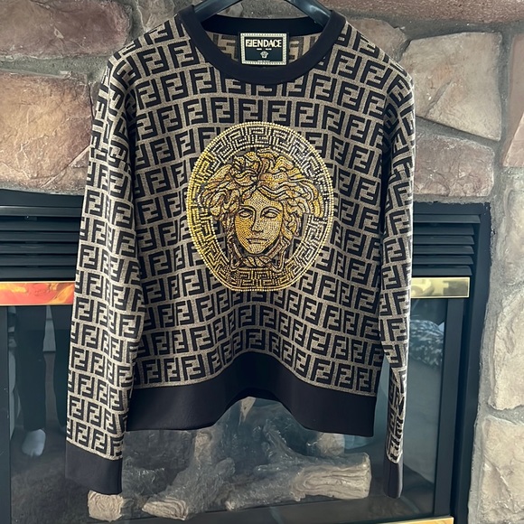 grey versace sweater